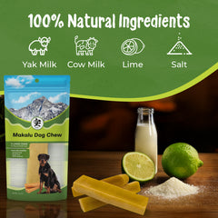 Long-Lasting Yak Chews for Extra Large Dogs XL – High Protein, All-Natural - Makalu Dog Chews