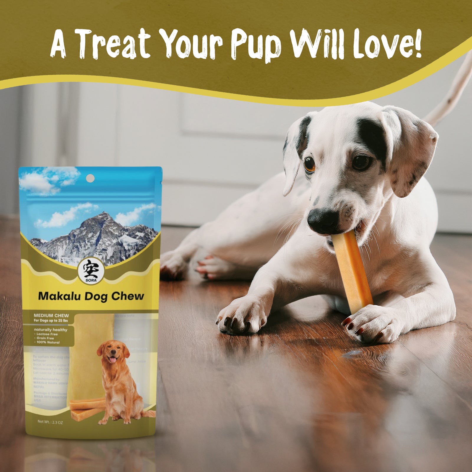 Natural Yak Chews for Aggressive Chewers – Ideal for Medium Dogs - Makalu Dog Chews