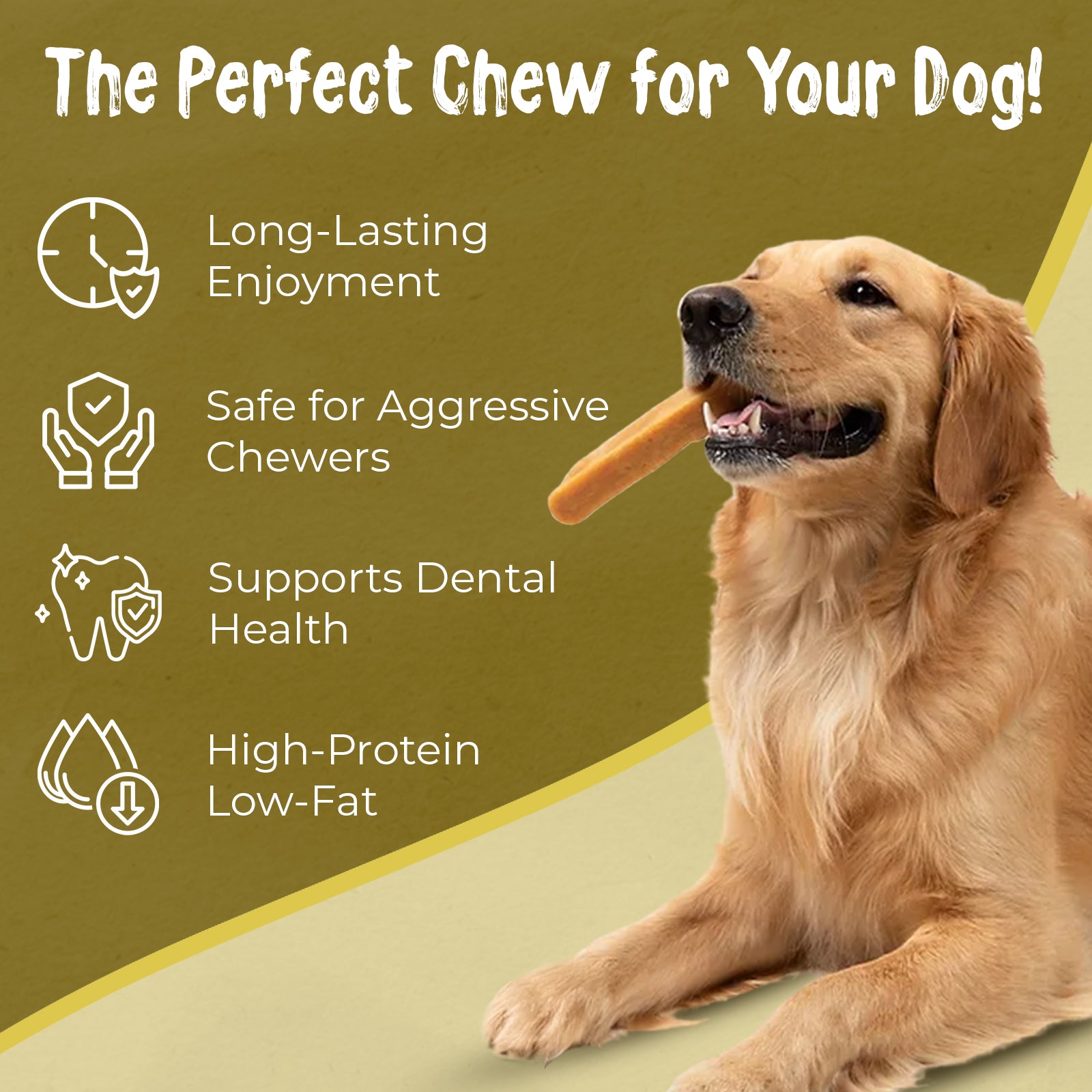 Natural Yak Chews for Aggressive Chewers – Ideal for Medium Dogs - Makalu Dog Chews