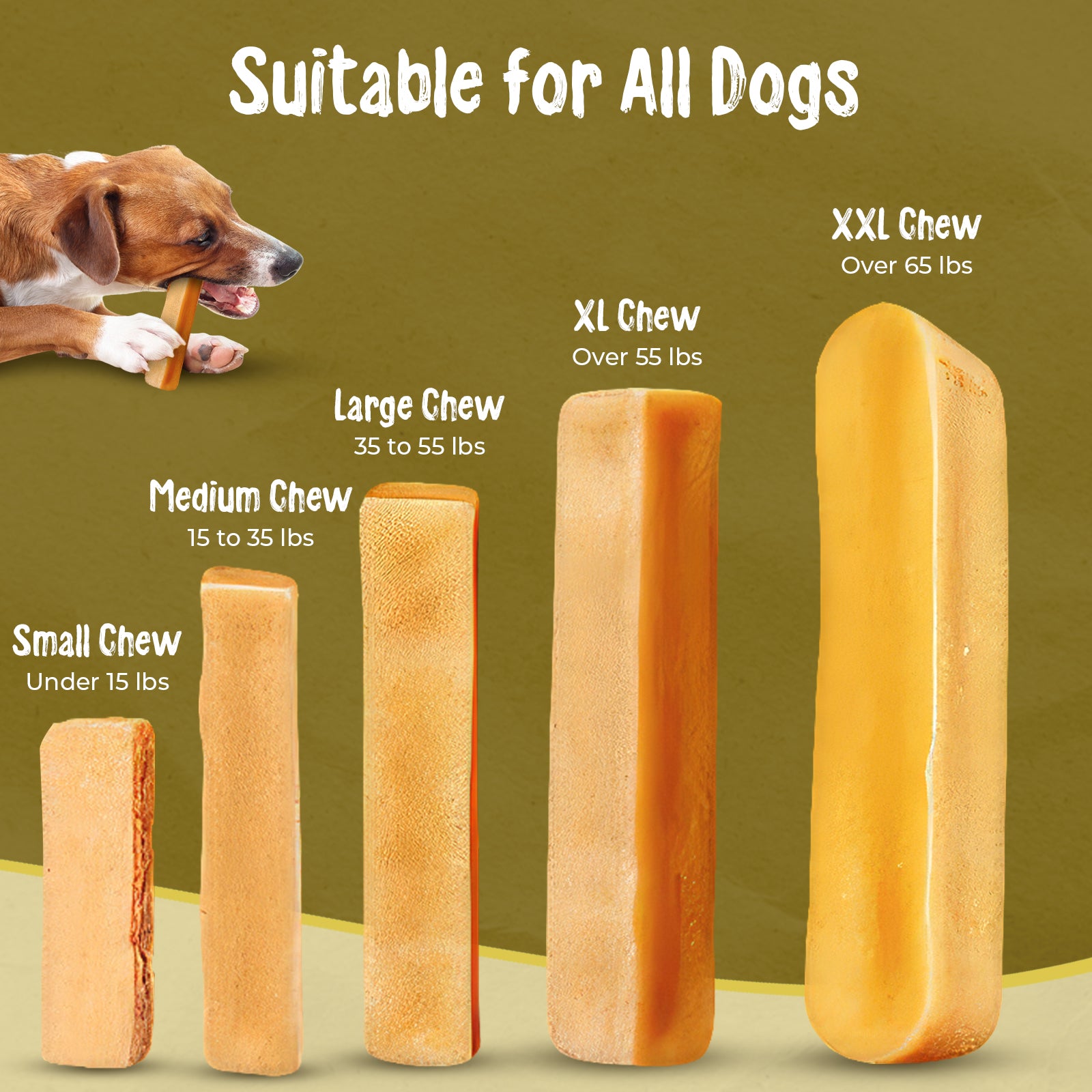 Natural Yak Chews for Aggressive Chewers – Ideal for Medium Dogs - Makalu Dog Chews